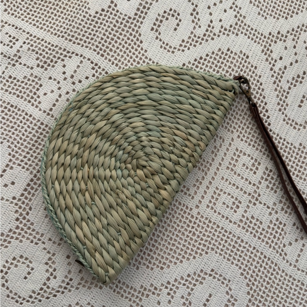 Woven Tan Clutch